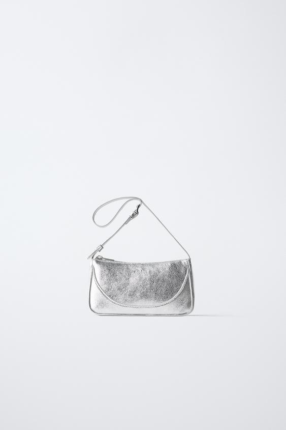 METALLIC CROSSBODY BAG - Silver by Zara - Image 0
