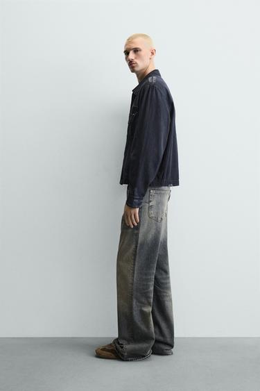 CROPPED FIT RIPPED JACKET - Blue by Zara - Image 3