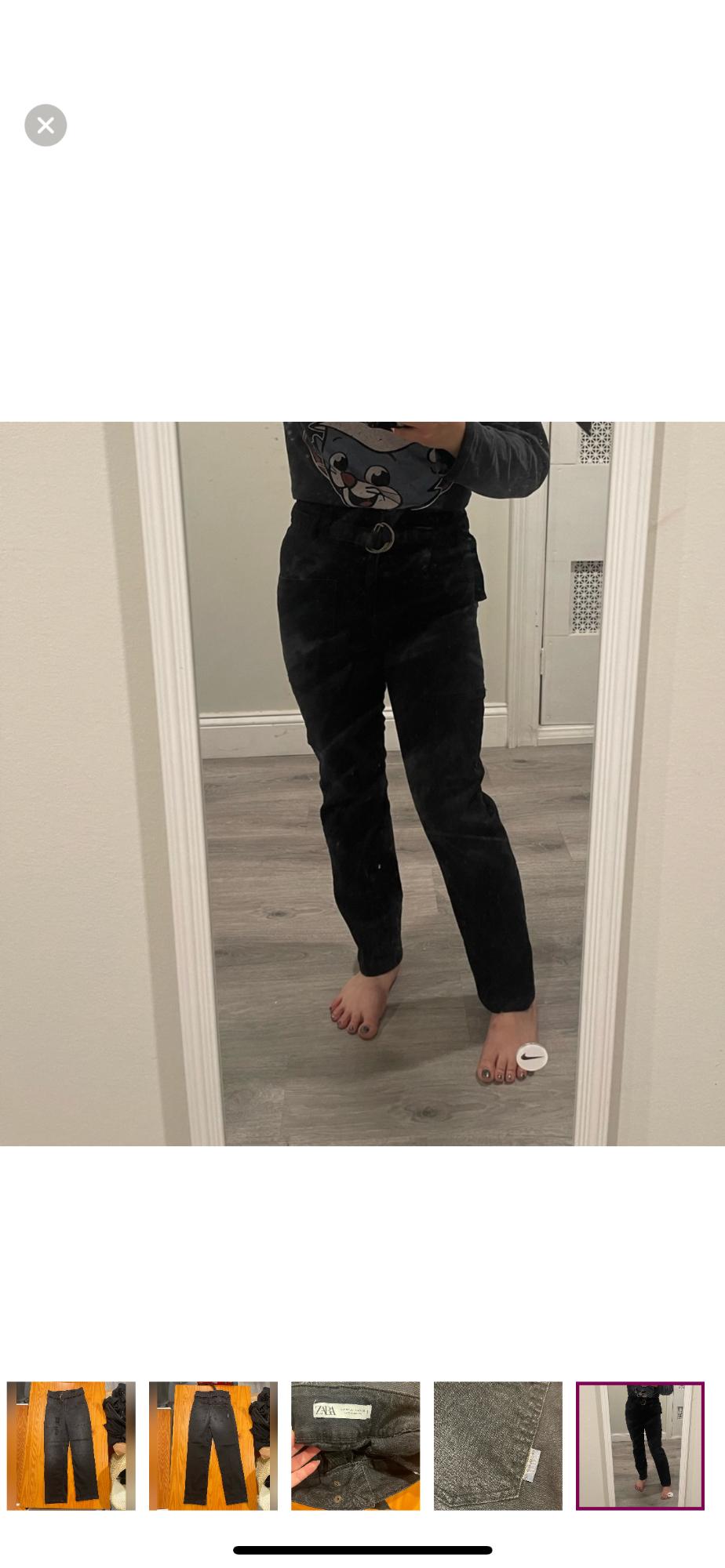 HIGH WAIST STRAIGHT CUT JEANS WITH BELT, STRETCHY, WASHED EFFECT - Image 5