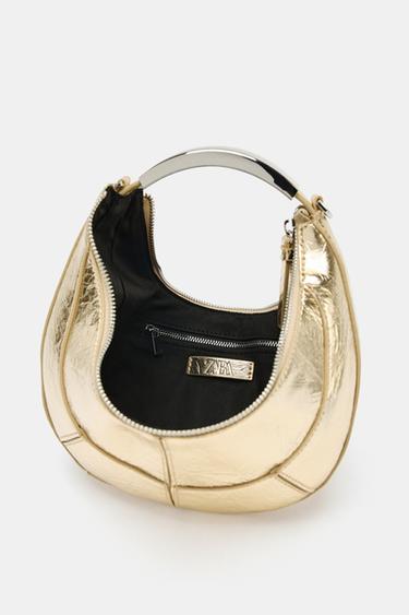 OVAL BAG WITH METAL STRAP - Golden by Zara - Image 4