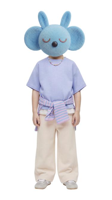 Zara PLAIN INTERLOCK T-SHIRT - Pastel blue