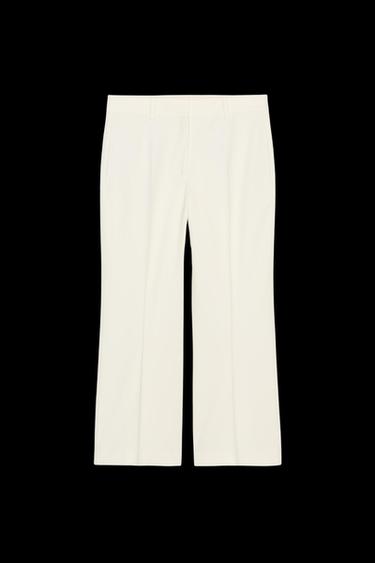 ZW COLLECTION HIGH-WAIST CROP TROUSERS - Oyster-white by Zara - Image 0