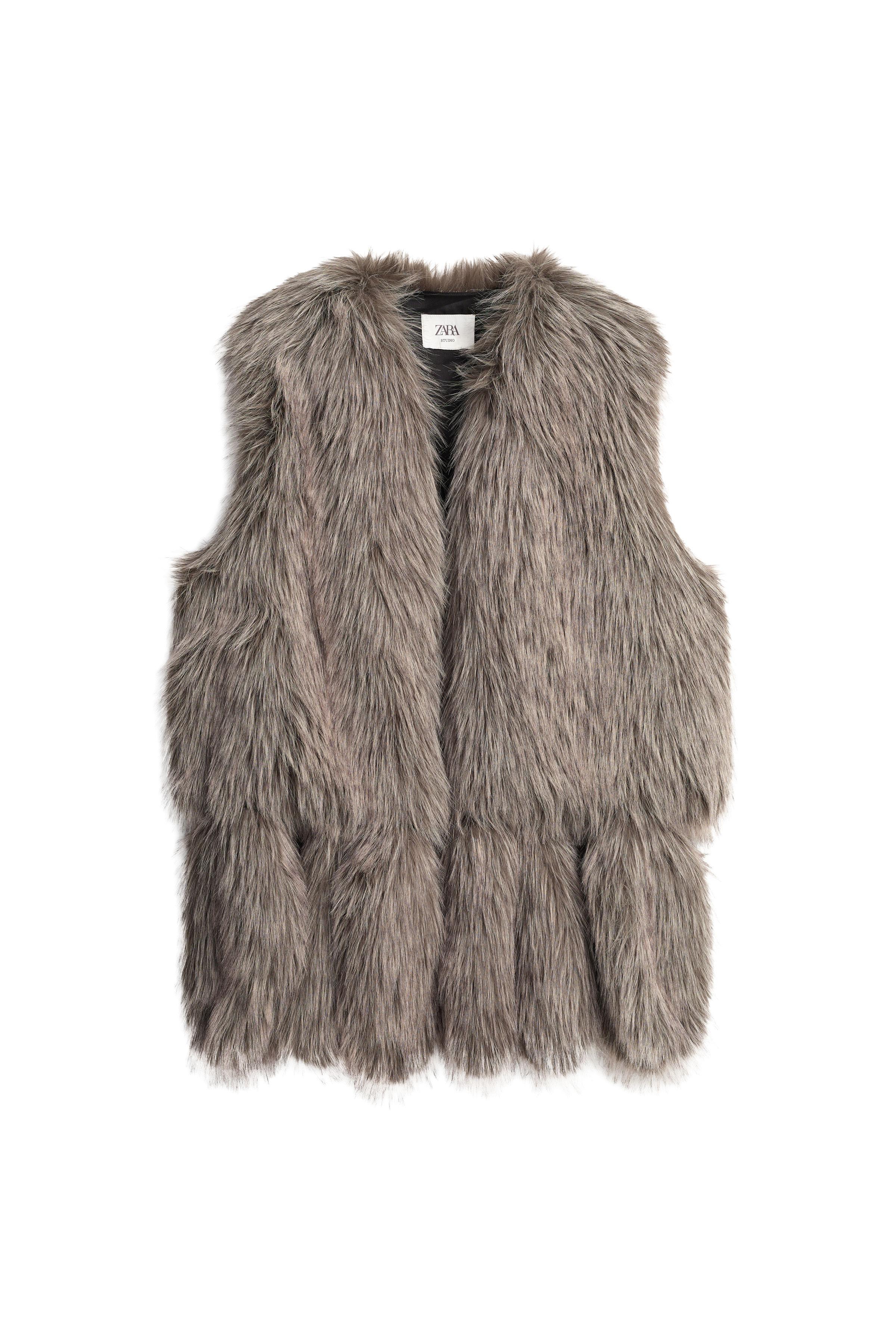 GILET EFFET EFFET FOURRURE FRANGES ÉDITION LIMITÉE