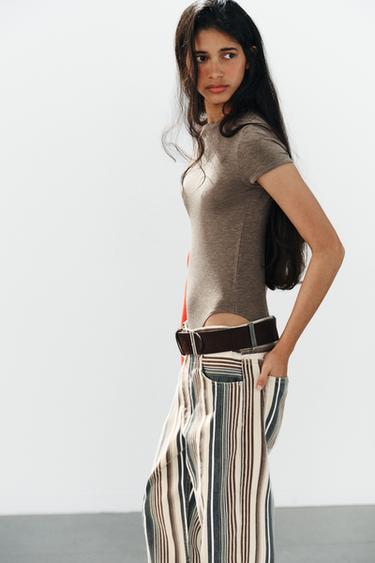SHORT-SLEEVE BODYSUIT — Mink marl 1