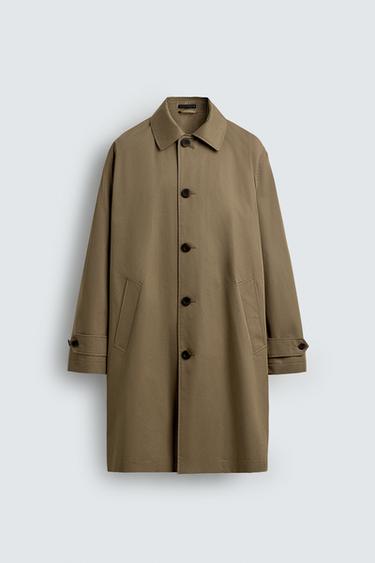 Zara REGULAR FIT WATER REPELLENT TRENCH COAT - Beige