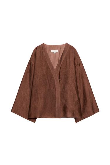 DOUBLE-BREASTED JACKET - dark russet by Zara