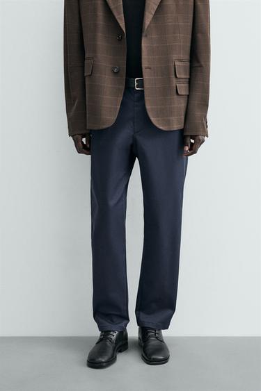 PANTALÓN CHINO REGULAR FIT - Marino de Zara