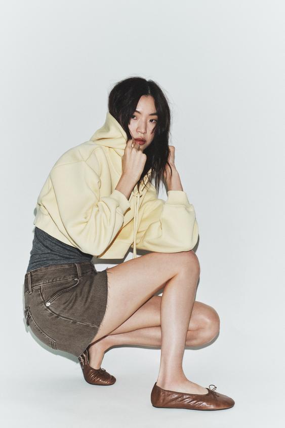 LEATHER BALLET FLATS WITH BOW