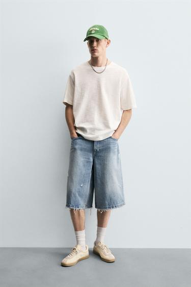 RELAXED FIT TEXTURED T-SHIRT - White by Zara - Image 0