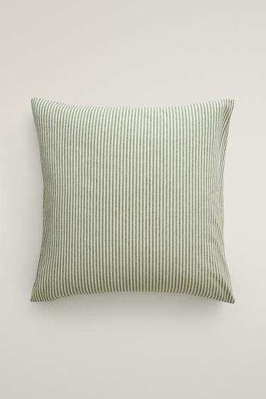 STRIPED REVERSIBLE FLANNEL PILLOWCASE (160 GSM) — Sea green 2