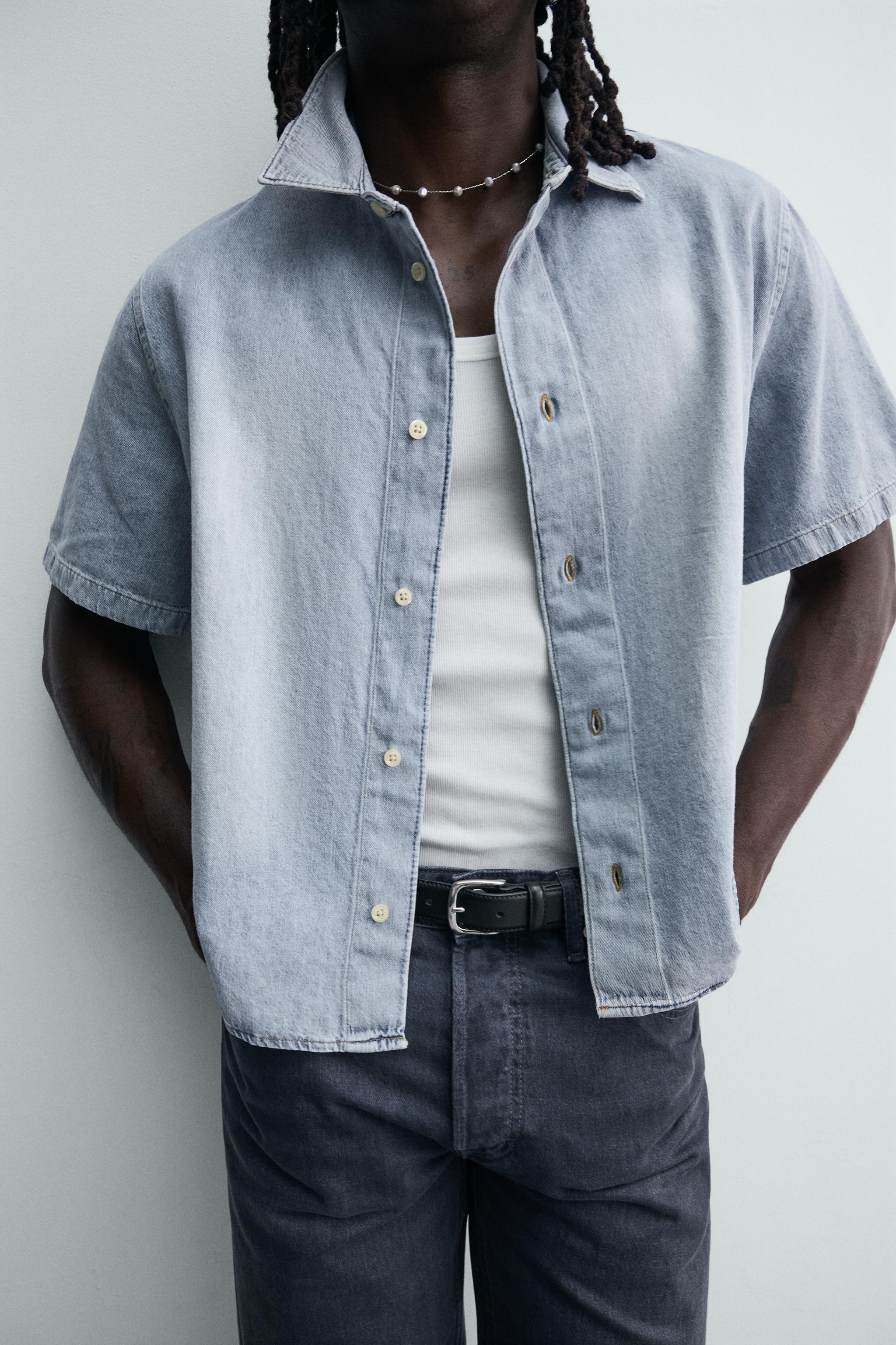 CHEMISE COUPE CARRÉE EN DENIM LÉGER