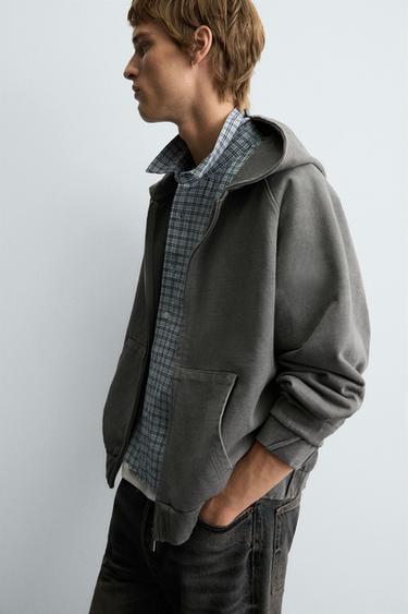 BOXY FIT HOODIE - Dark anthracite by Zara - Image 7