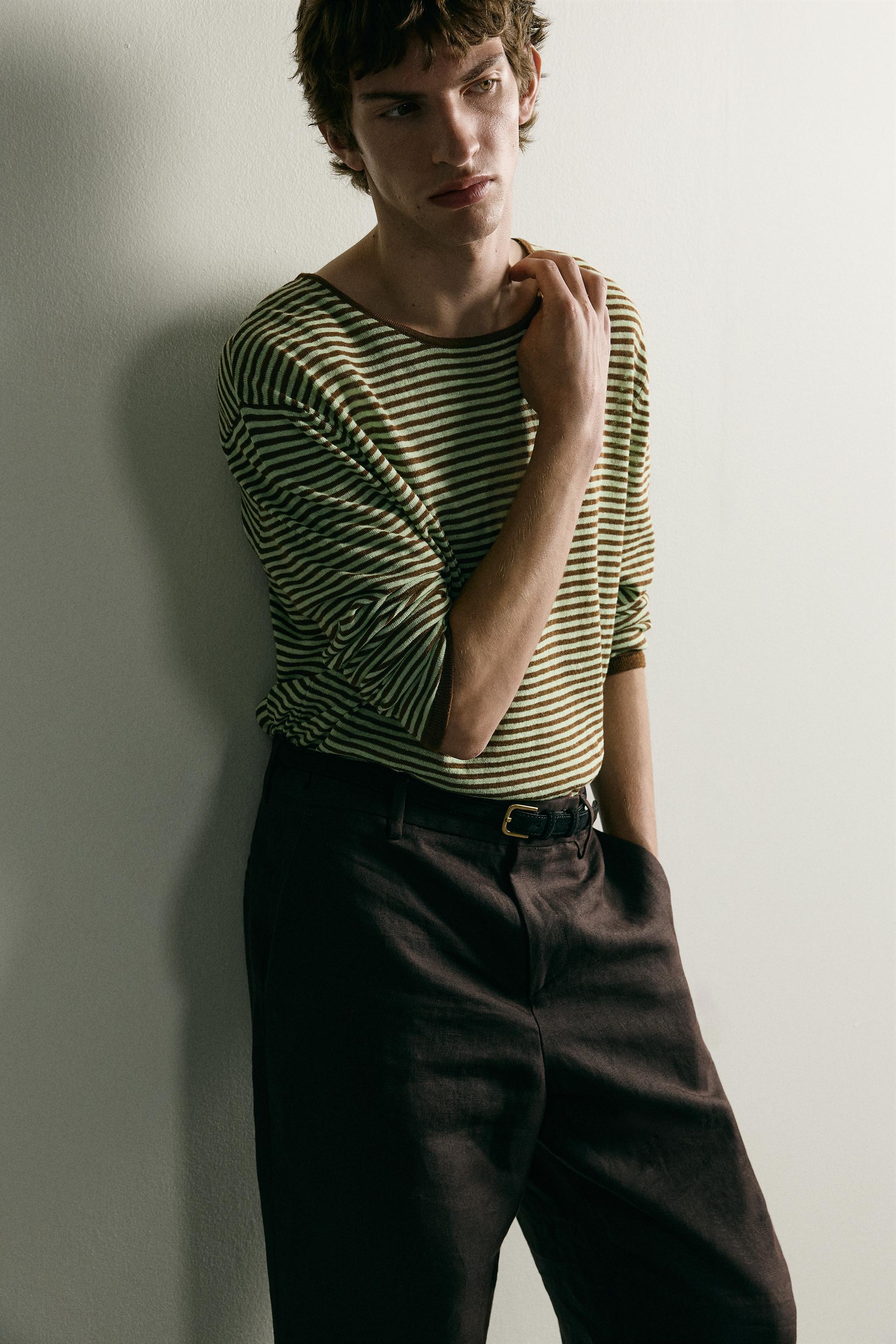 Мужские свитеры Zara LIGHTWEIGHT STRIPED JACQUARD JUMPER — фото 5