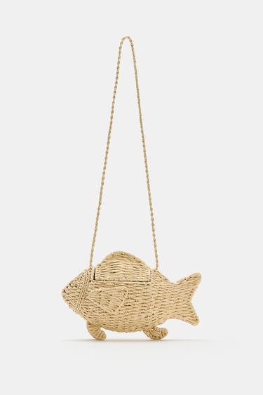 WOVEN FISH CROSSBODY BAG - Light beige by Zara