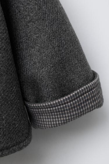 MANTEAU MANTECO À CAPUCHE AVEC LAINE - Gris foncé de Zara - Image 4