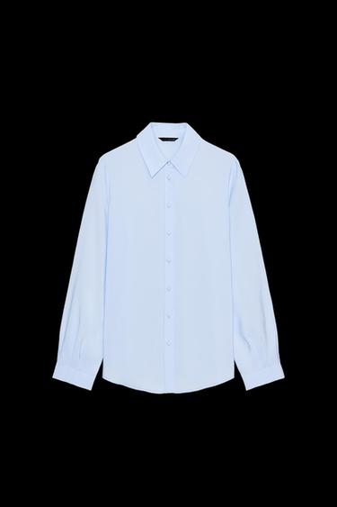 SOFT-TOUCH FLOWING SHIRT - Sky blue by Zara - Image 0