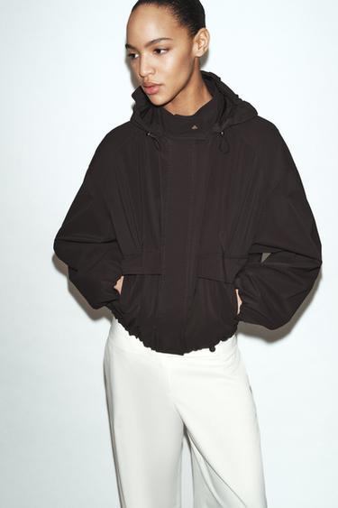 BLOUSON ENGOMMÉ CAPUCHE - Marron de Zara - Image 4