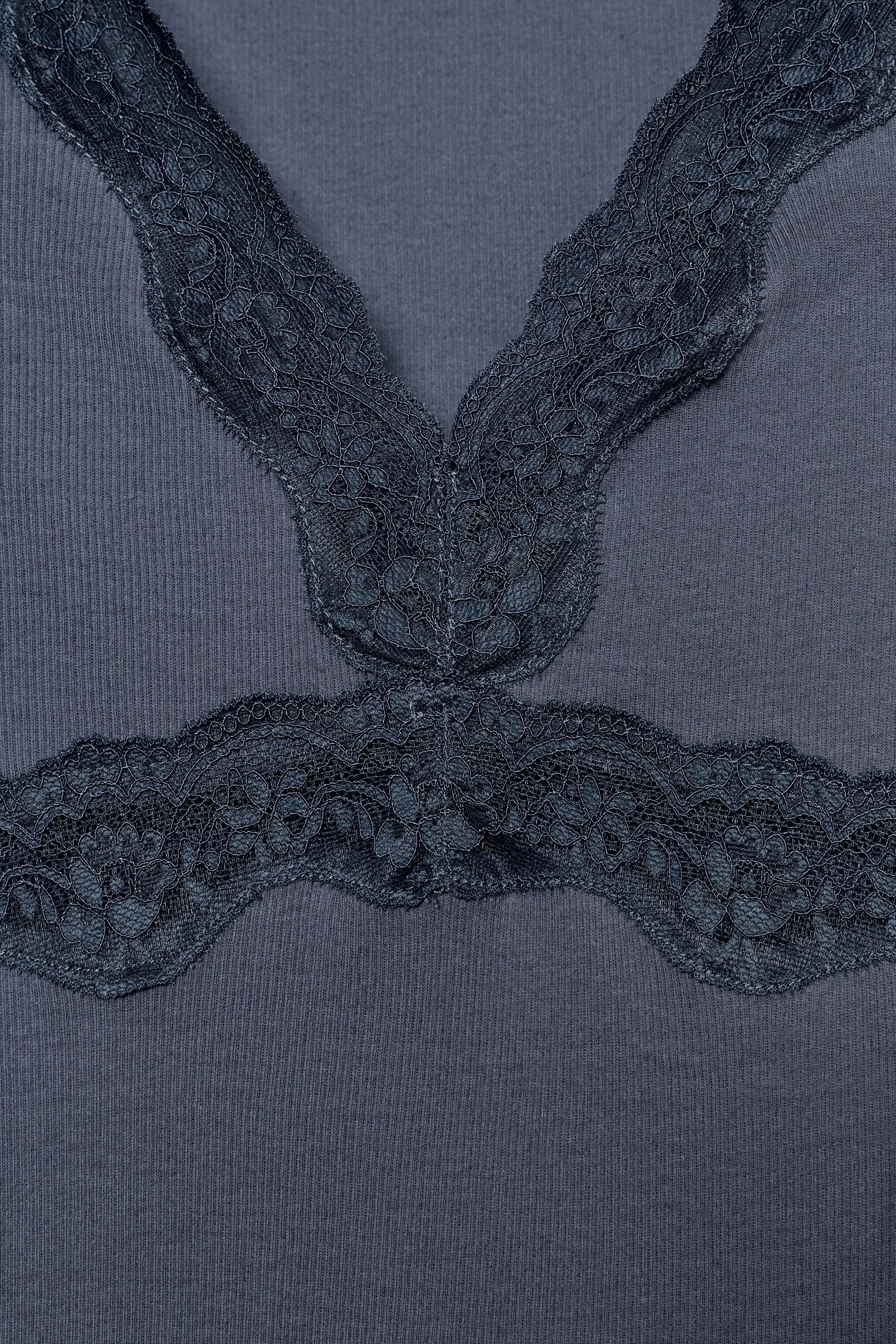 Zara DANTEL DETAYLI TOP görsel 6