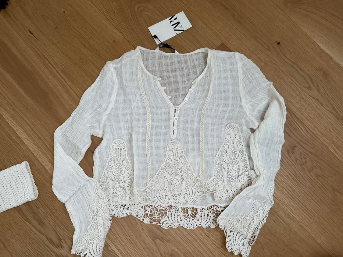 TEXTURED LINEN BLEND BLOUSE - Image 2