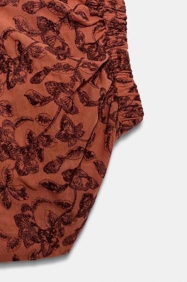 TOP BRODÉ À ÉLASTIQUES - Tuile de Zara - Image 7