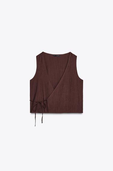 TOP-WESTE IM KNITTERLOOK - Burgundrot von Zara