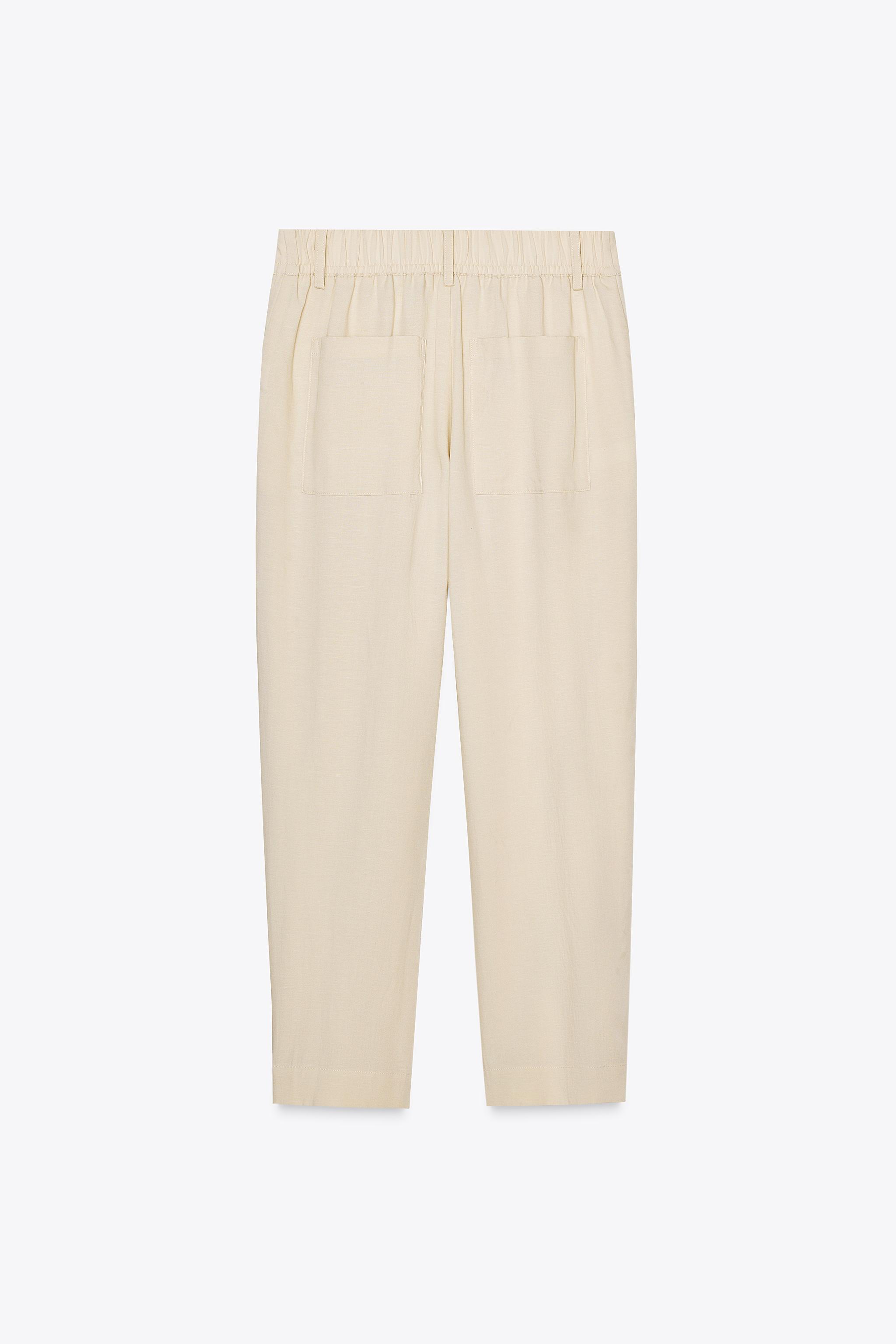 ダーツ入りゴムウエストパンツ - サンド | ZARA Japan / 日本