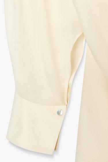 CHEMISE CAPE À NŒUD ZW COLLECTION - Écru de Zara - Image 6