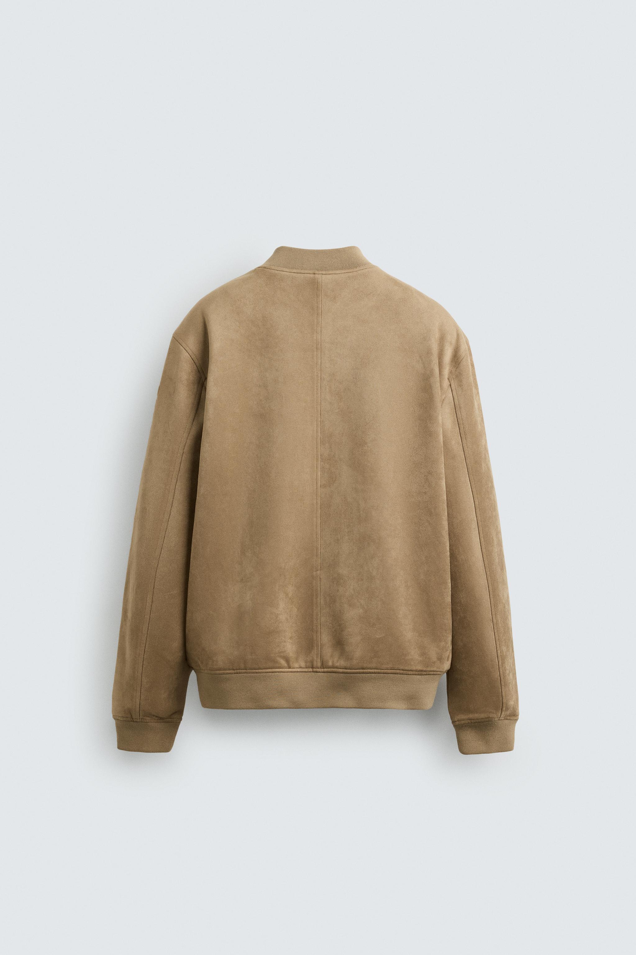 関税負担★ZARA★FAUX SUEDE BOMBER JACKET NWT Zara Faux Suede Combined Bomber Jacket SML, LRG Full Zip