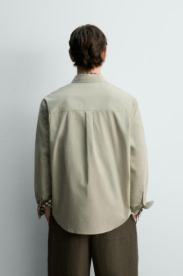 CHEMISE REGULAR FIT POPELINE - vert délavé de Zara - Image 2