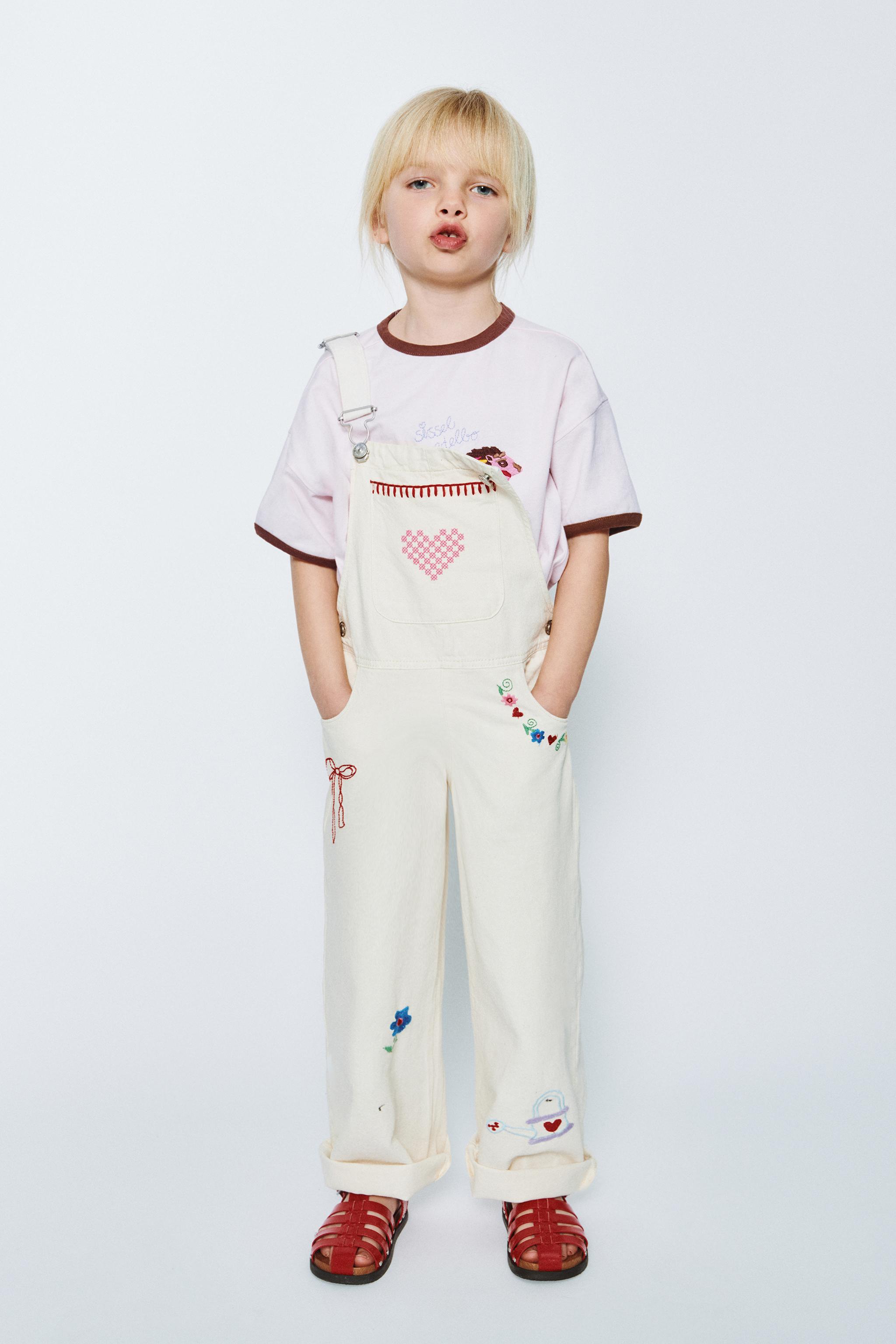 SALOPETTE LONGUE EN SERGÉ BRODÉE SISSEL EDELBO X ZARA KIDS