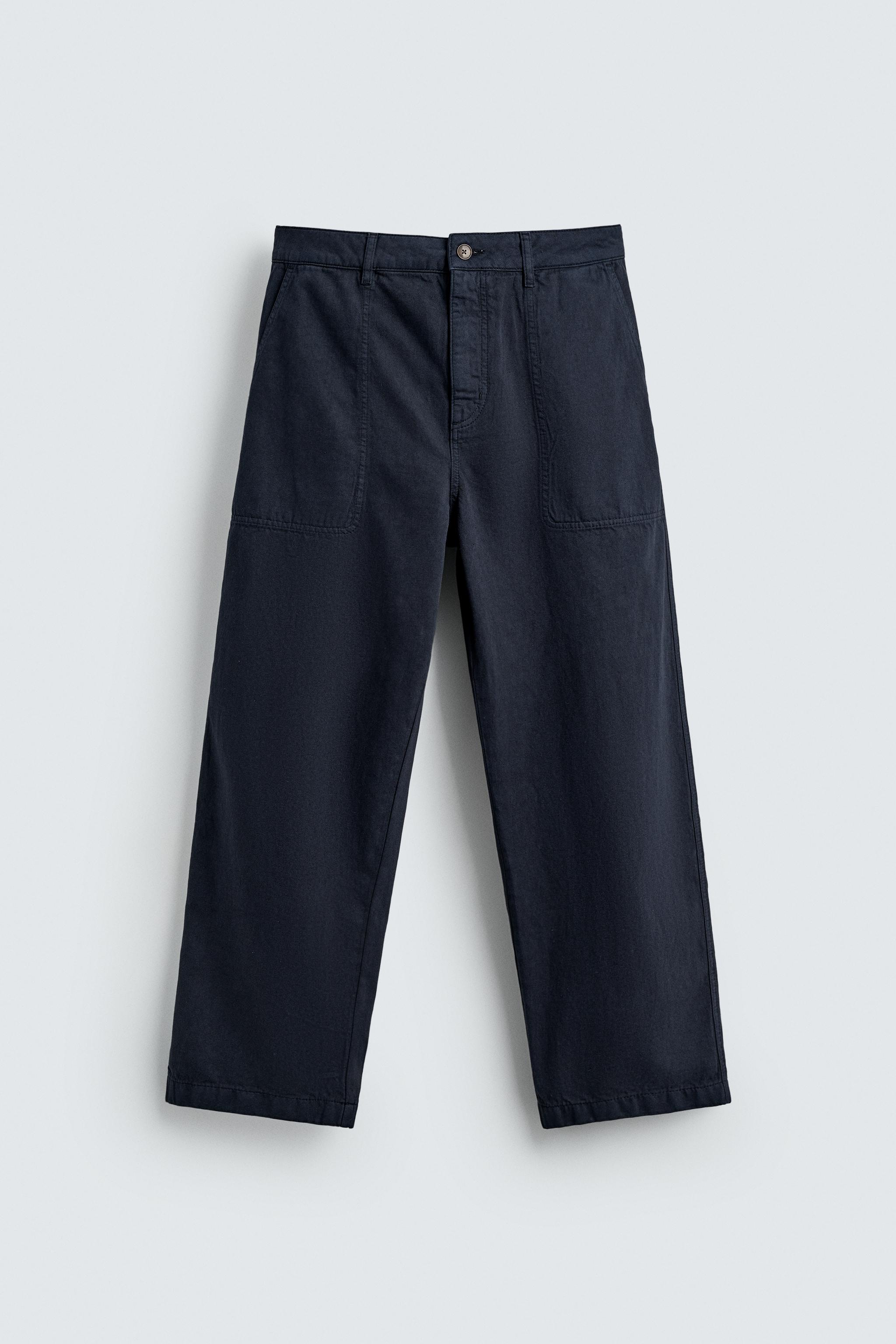 ウォッシュ加工ストレートフィットパンツ - ブルー | ZARA Japan / 日本