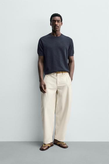 تيشرت محاك REGULAR FIT - بحري by Zara - Image 0