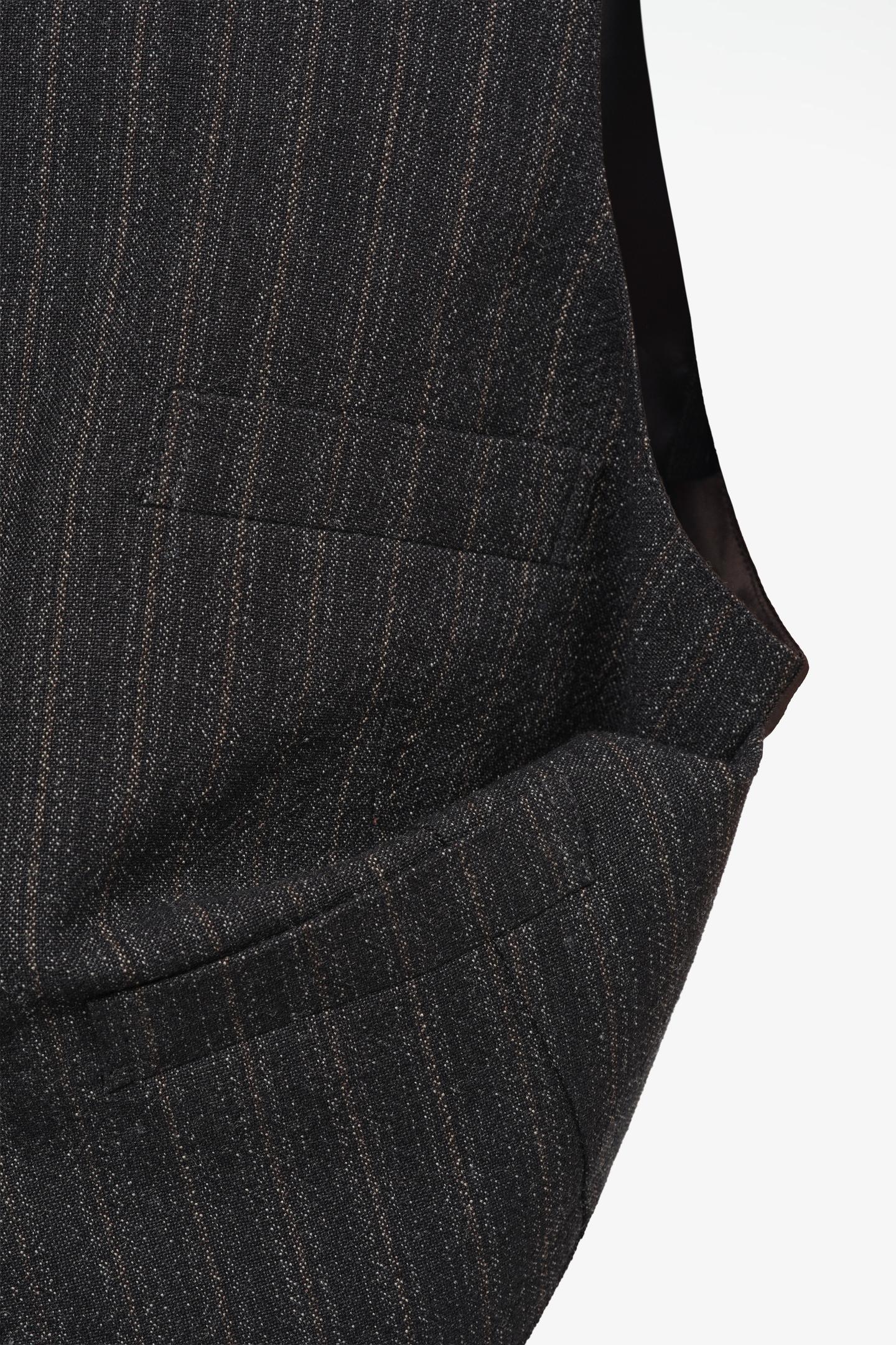 Мужской жилет Zara Limited Edition 100% Wool Pinstripe Vest, цвет: Чёрный — фото 4