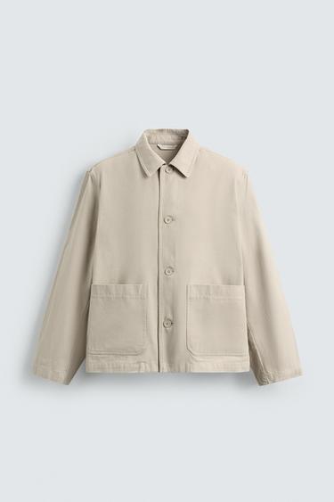 LIGHTWEIGHT TWILL JACKET - Sand by Zara