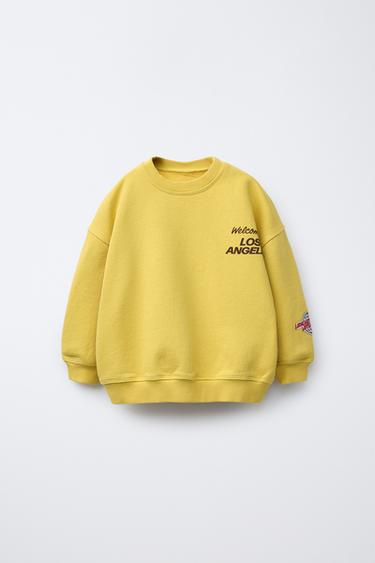SWEAT IMPRIMÉ À PIÈCE - Jaune foncé de Zara - Image 0