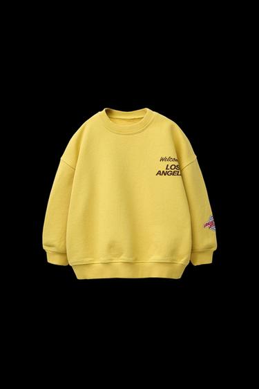 Zara PATCH PRINT SWEATSHIRT - Dark yellow - Image 0