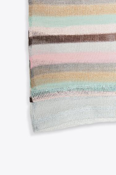 STRIPED METALLIC THREAD TOP - Multicoloured by Zara - Image 6