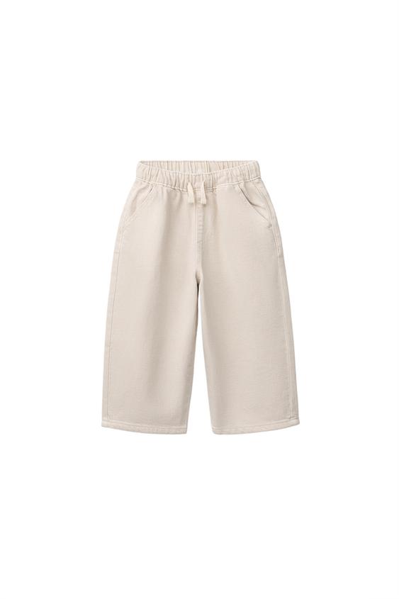 Zara TIE-WAIST LOOSE JEANS - Light beige - Image 0