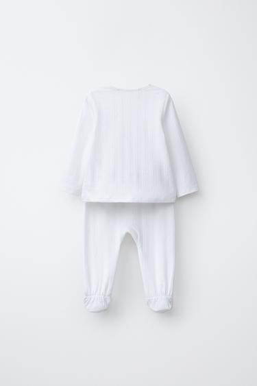ENSEMBLE STRUCTURÉ T-SHIRT ET LEGGING - Blanc cassé de Zara - Image 1