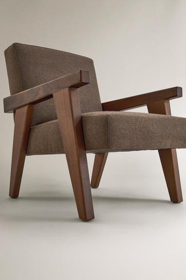 FAUTEUIL NOGAL TAPISSÉ ZARA HOME BY BLASCO - Chocolat de Zara - Image 3