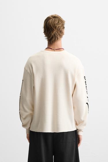 RACING CHECK PRINT SWEATSHIRT - Ecru by Zara - Image 2