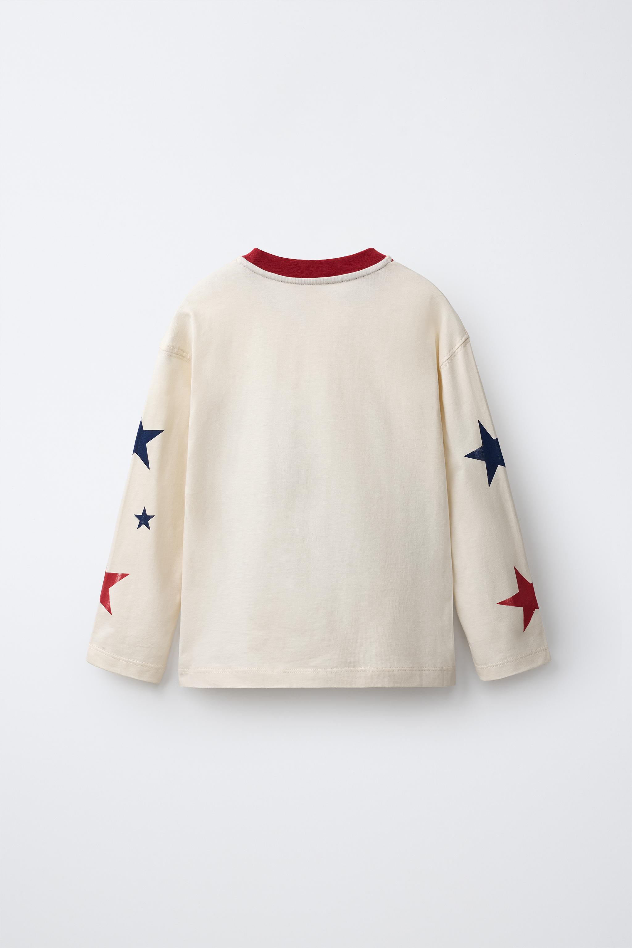 NUMBER AND STAR PRINT T-SHIRT
