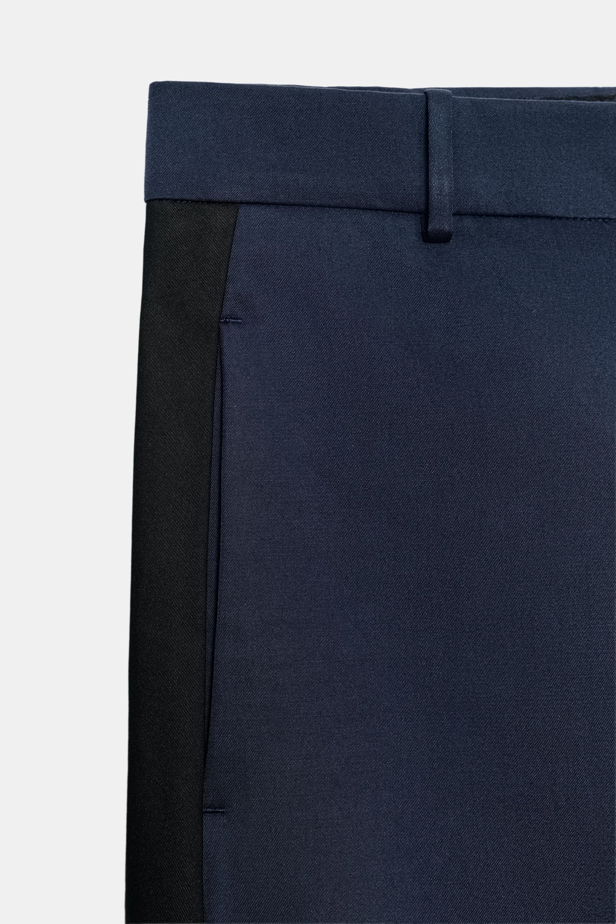 Zara ZW COLLECTION KONTRAST ŞERİTLİ CEPLİ PANTOLON görsel 8