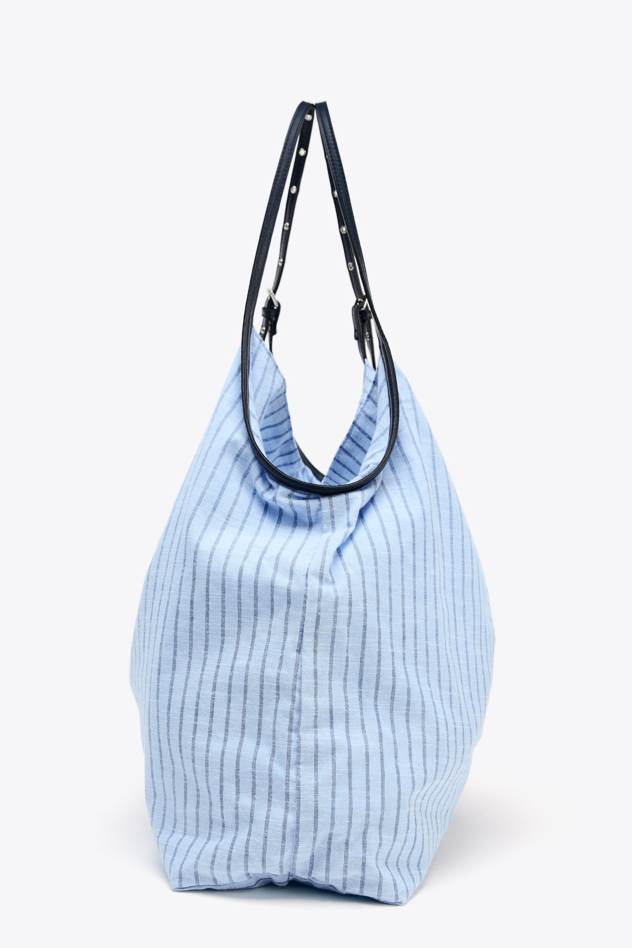 ZARA ストライプ柄トートバッグ 【公式通販】