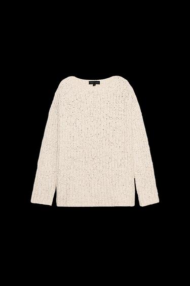PULLOVER AUS STRICKMIX - Cremefarben von Zara