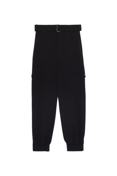BELTED CARGO TROUSERS