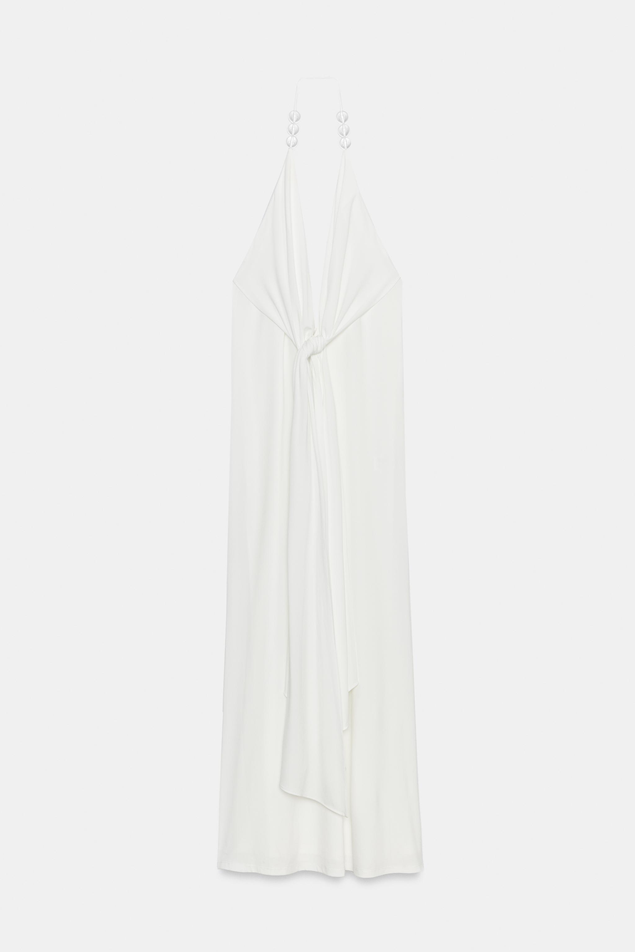 Женские платья Zara BEADED HALTER MAXI DRESS — фото 6