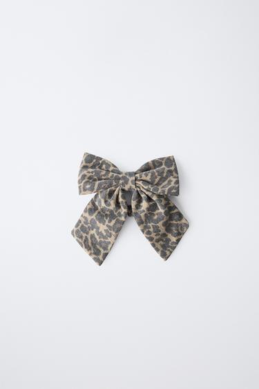 CHOUCHOU AVEC NŒUD ANIMAL PRINT - Marron de Zara