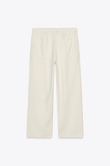ZW COLLECTION JOGGER TROUSERS - Ecru by Zara - Image 4
