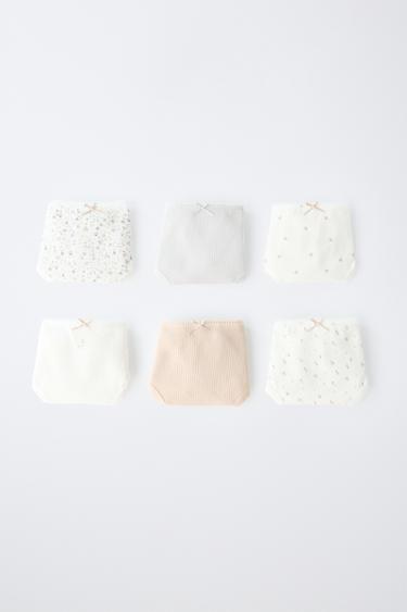 1 1/2-6 YEARS/ PACK OF SIX FLORAL BRIEFS - Grey / Tan by Zara